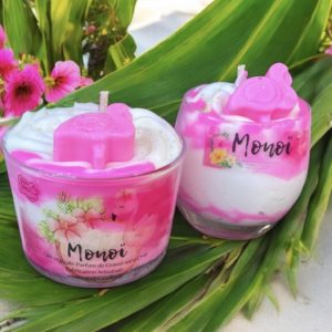 BOUGIE GOURMANDE monoï flamant rose