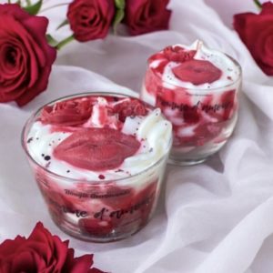 Bougie gourmande parfumée pomme d'amour idée cadeau bougie personnalisée