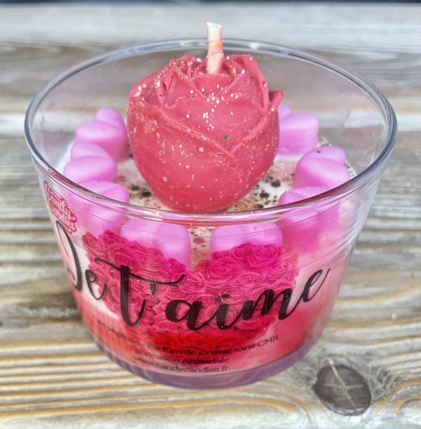 Bougie parfumée "Je t'aime" parfum la vie est belle / Etiquette personnalisable – Image 4