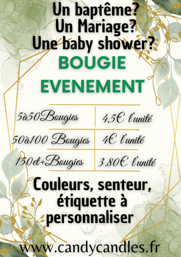 Bougie Gourmande Baptême, Mariage, Baby shower – Image 8