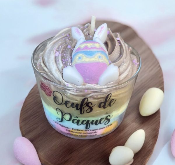 Bougie gourmande chocolat noisette Pâques oeufs de pâques Lapin