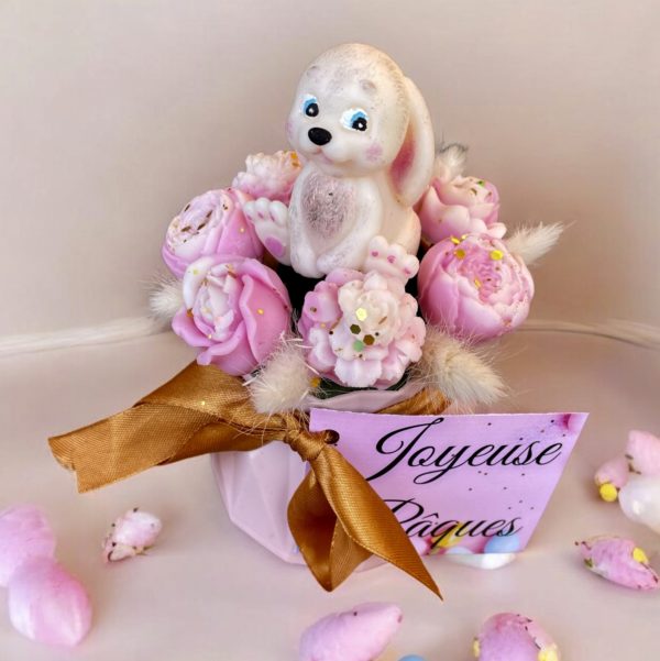 Bouquet fondant Pâques Lapin idée cadeau Pâques