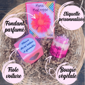Coffret maîtresse Coffret nounou Coffret Atsam Cadeau nounou Cadeau maîtresse Cadeau ATSEM Bougie maîtresse Bougie nounou Bougie ATSEM
