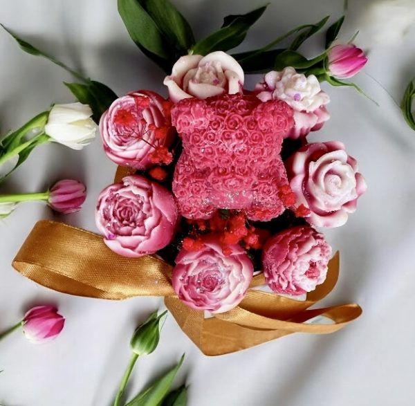 Bouquet Fondants parfumés Ourson / Senteur et couleurs aux choix/Personnalisable – Image 2
