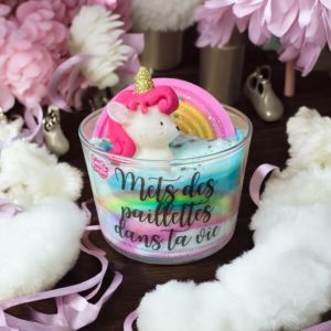 Bougie Gourmande Nuage enchanté / Mets des paillettes dans ta vie - parfum Fruit du dragon