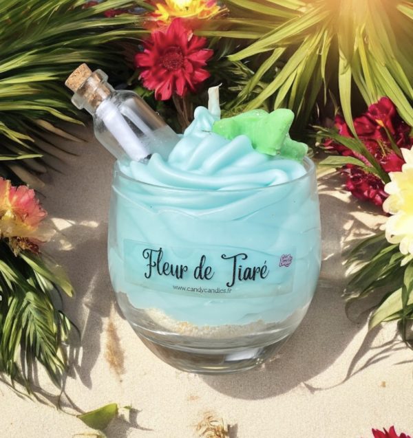 Bougie Gourmande parfum Fleur de Tiaré (message a personnaliser dans la fiole) – Image 5
