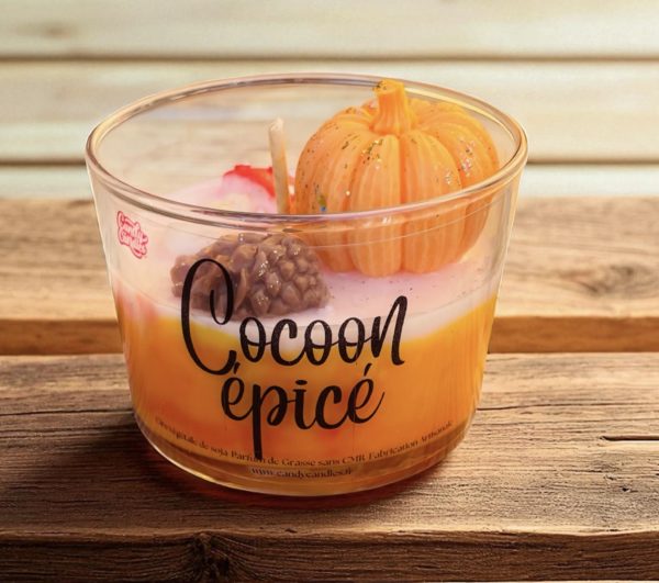 Bougie Gourmande parfum Cocoon épicé / Spiced pumpkin – Image 2